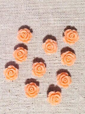 10 Pcs Pretty Peachy Orange Roses Decorative Memo Bulletin Board Push Pins